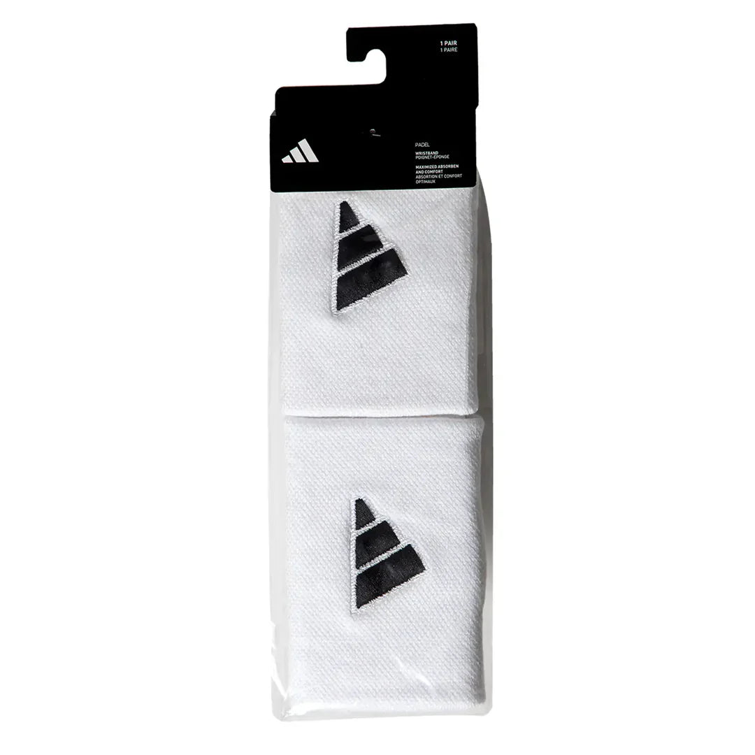 Muñequeras Adidas Largas Blanco Logo Negro