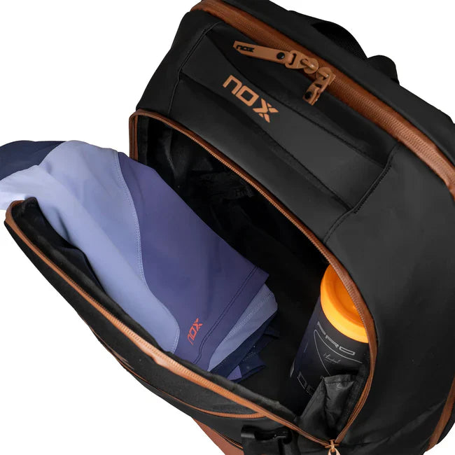 Mochila Nox Luxury Open Series Negro/Cafe