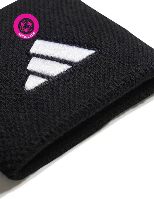 Muñequeras Adidas Negra Logo Blanco