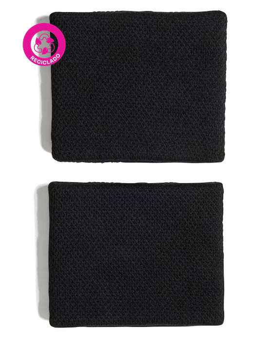 Muñequeras Adidas Negra Logo Blanco