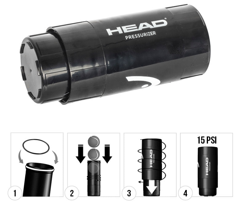 Presurizador de Pelotas Head X3 Negro